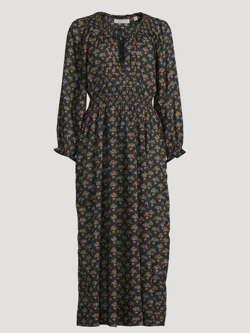 DOEN Delfina Smocked Midi Dress In Floral Print